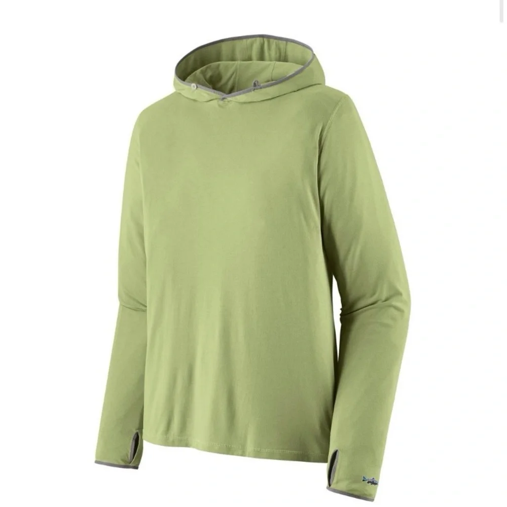 Patagonia Men's Hooded Tropic Comfort Shirt in Friend Green UPF 40 - Picture 1 of 3